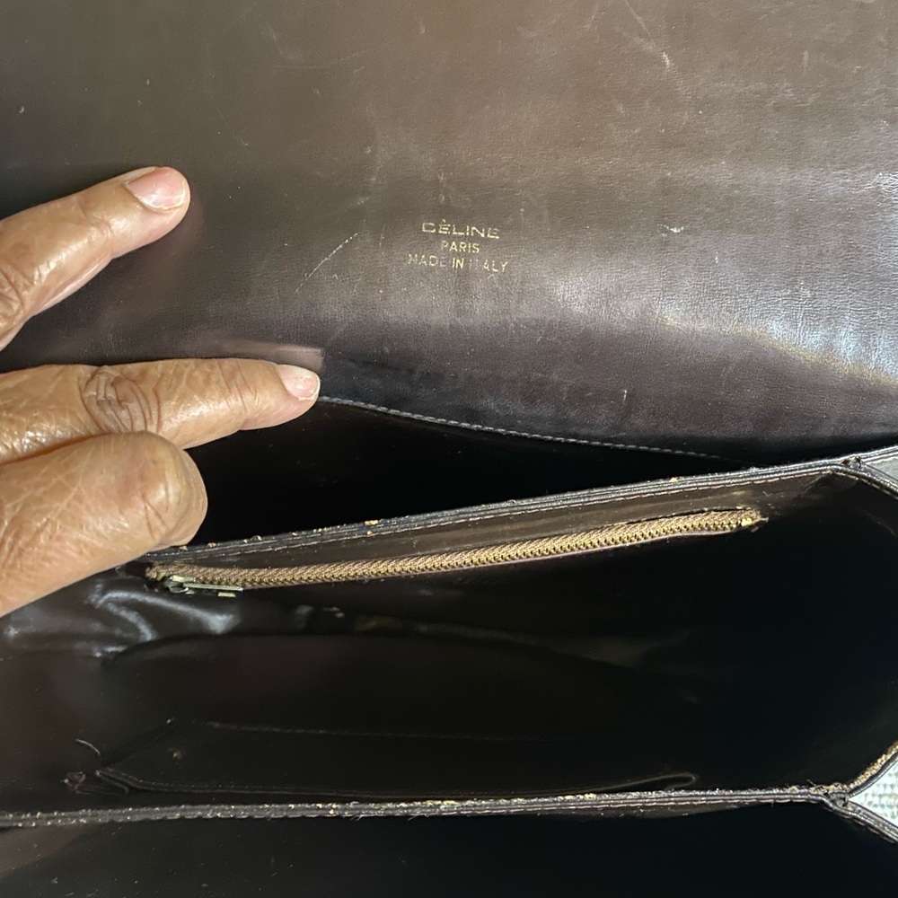 Celine Vintage  Leather and Canvas Shoulder Bag - Picture 11 of 14